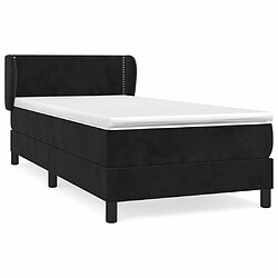 Maison Chic Structures de lit + matelas,Lit à sommier tapissier avec matelas Noir 100x200 cm Velours -MN17569