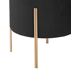 Avis Atmosphera, Createur D'Interieur Tabouret design velours Art Deco Living - Noir