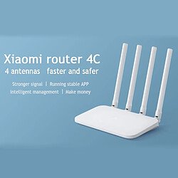 Wewoo Routeur sans fil Répéteur de d'origine Xiaomi Mi WiFi Router 4C Smart APP avec contrôle 300 Mbps, 2,4 GHz 4 antennes, Support Web et Android iOS, Prise US (Blanc) pas cher