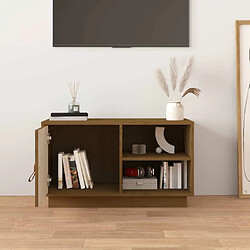 Avis Maison Chic Meuble TV scandinave - Banc TV pour salon Marron miel 70x34x40 cm Bois de pin massif -MN91783