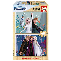 Educa Borras 2 supers puzzles en bois 25 pièces la reine des neiges 