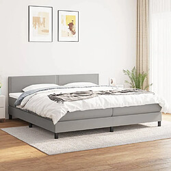 vidaXL Sommier à lattes de lit avec matelas Gris clair 180x200cm Tissu