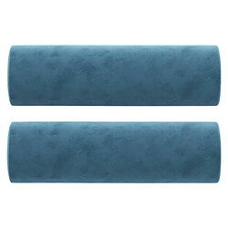 Maison Chic Canapé 2 places avec oreillers,Sofa de Salon,Canapé droit décoratifs bleu 120 cm velours -GKD745195 pas cher