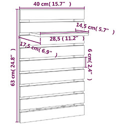 vidaXL Étagères de chevet murales 2 pcs Noir Bois de pin massif pas cher