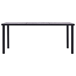 vidaXL Table à manger Noir et gris béton 200x100x75 cm MDF