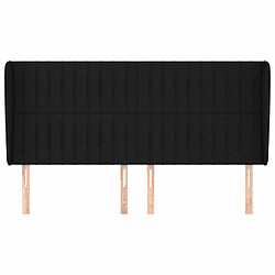 Avis Maison Chic Tête de lit scandinave avec oreilles,meuble de chambre Noir 203x23x118/128 cm Tissu -MN74209