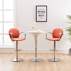 vidaXL Tabourets de bar avec accoudoir lot de 2 orange similicuir 