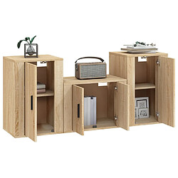 Avis Maison Chic Ensemble de meubles TV 3 pcs pour salon - Chêne sonoma Bois d'ingénierie -MN61019