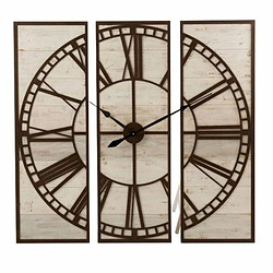 Paris Prix Horloge Murale 3 Parties Chiffres Romains 114cm Marron