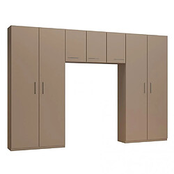 Inside 75 Ensemble de rangement pont 3 portes taupe mat largeur 330 cm