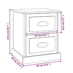 vidaXL Table de chevet blanc brillant 39x39x47,5 cm Bois d’ingénierie pas cher