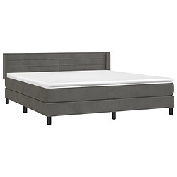 Avis Maison Chic Lit Adulte - Lit simple Lit à sommier tapissier et matelas moelleux - Meuble de Chambre - Gris foncé 160x200cm Velours -MN89610