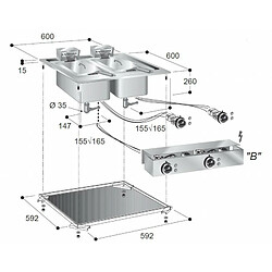 Friteuse Encastrable Drop-In 7,25 kW - 1 ou 2 Cuves 10 L - Combisteel