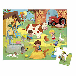 Puzzle enfant 24 pièces Une journée à la ferme - Janod