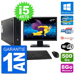 PC HP 600 G1 SFF Ecran 27" Intel i5-4570 RAM 8Go Disque 500Go Windows 10 Wifi - Occasion