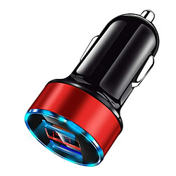 Chrono Chargeur de voiture à double port USB, chargeur allume-cigare 2 Usb 3.1A adaptateur de charge rapide pour voiture (rouge)
