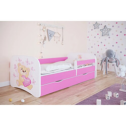 Lit Babydreams papillons roses avec un matelas tiroir 160/80