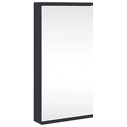 Maison Chic Armoire de bain à miroir,Meuble haut de rangement de salle de bain d'angle gris 30x24x60 cm -GKD897972