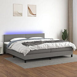 Sommier à lattes,Cadre à lattes de lit et matelas et LED pour Adulte Gris foncé 200x200 cm -MN54776