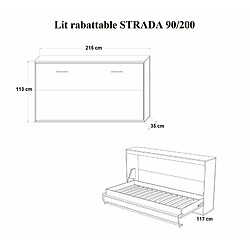 Avis Inside 75 Armoire lit horizontale escamotable STRADA-V2 taupe mat couchage 90*200 cm.