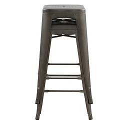 Avis Rendez Vous Deco Tabouret de bar mi-hauteur Indus gris mat 66cm (lot de 2)