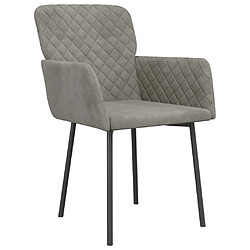 Avis Maison Chic Lot de 2 Chaises à manger | Chaise de salle à manger cuisine Gris clair Velours -GKD10441