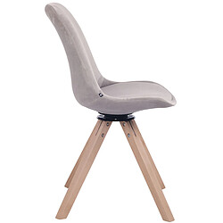 Avis Decoshop26 Chaise de salle à manger x1 chaise visiteur assise pivotant à 360° en velours gris piètement en bois carré clair 10_0003505