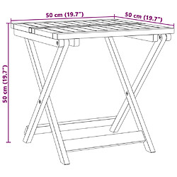 vidaXL Table pliable de jardin 50x50x50 cm bois d'acacia solide pas cher