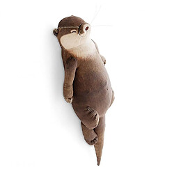 Universal Jolie loutre remplie d'étui à crayon en coton, tapis de poignet, oreiller, enfants, filles, joyeux cadeau de Noël, 40 cm.(brun) 