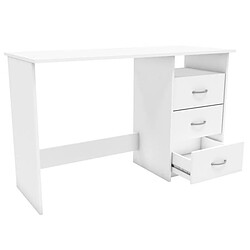 Acheter Pegane Bureau en bois coloris blanc mat - 123 x 76,5 x 50,1 cm