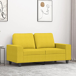 vidaXL Canapé à 2 places Jaune clair 120 cm Tissu 