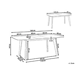 Avis Beliani Table de cuisine extensible 120x160 blanche SANFORD