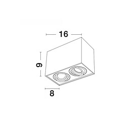 NOVA LUCE Plafonnier RENDE Sable Blanc GU10 20 W H9