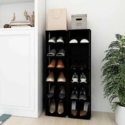 Maison Chic Lot de 2 Armoire à Chaussures murales,Meuble de Rangement à Chaussures Noir 27,5x27x102 cm -MN44499