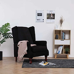 vidaXL Fauteuil inclinable Noir Tissu