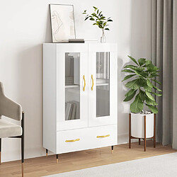 vidaXL Buffet haut blanc brillant 69,5x31x115 cm bois d'ingénierie