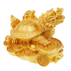 Acheter dragon chinois tortue figurine statue résine ornements décor à la maison artisanat or