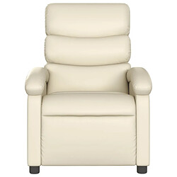 Avis vidaXL Fauteuil inclinable de massage Crème Similicuir