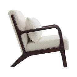 palozi home Fauteuil bouclette style scandinave en bois Clinton - Blanc pas cher