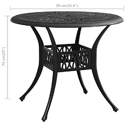 vidaXL Table de jardin Noir 90x90x74 cm Aluminium coulé pas cher