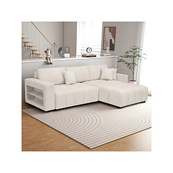 Palozi Sofa Canapé d'angle convertible tissu chenille 3 places - Trocadero - Crème