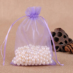 Wewoo 100 PCS Sac Cadeau Bijoux Organza De Mariage Anniversaire Fête Pochettes DessinsTaille Du 10x15cm Violet Clair 