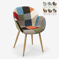 Ahd Amazing Home Design Chaise de cuisine salon design nordique patchwork Finch, Couleur: Patchwork 1