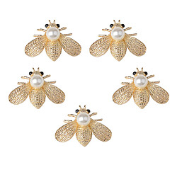 5 Pièces Perles Abeille Flatback en Alliage Boutons Décor Artisanat Bijoux Vêtements DIY