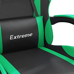 vidaXL Chaise de jeu pivotante Noir et vert Similicuir pas cher