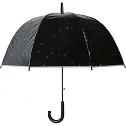 Esschert Design Parapluie transparent noir Etoiles.