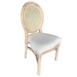 Materiel Chr Pro Chaise Médaillon LOUIS Bois Cérusé Empilable - Lot de 4