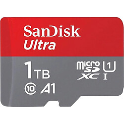 Carte mémoire microSDXC SANDISK Ultra 1 To - Vitesse de lecture jusqu'à 120MB/s - Classe 10