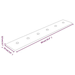 vidaXL Panneaux muraux 12 pcs Gris 90x15 cm Similicuir 1,62 m² pas cher