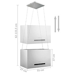 vidaXL Hotte suspendue à capteur tactile LCD 55 cm Acier inoxydable pas cher